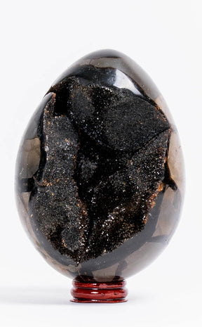 Black Druzy Dragon Egg | Natural Septarian Nodule | 1.58kg