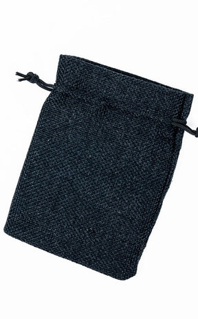 Black Empty Mojo / Spell Bag | Burlap Drawstring Bag