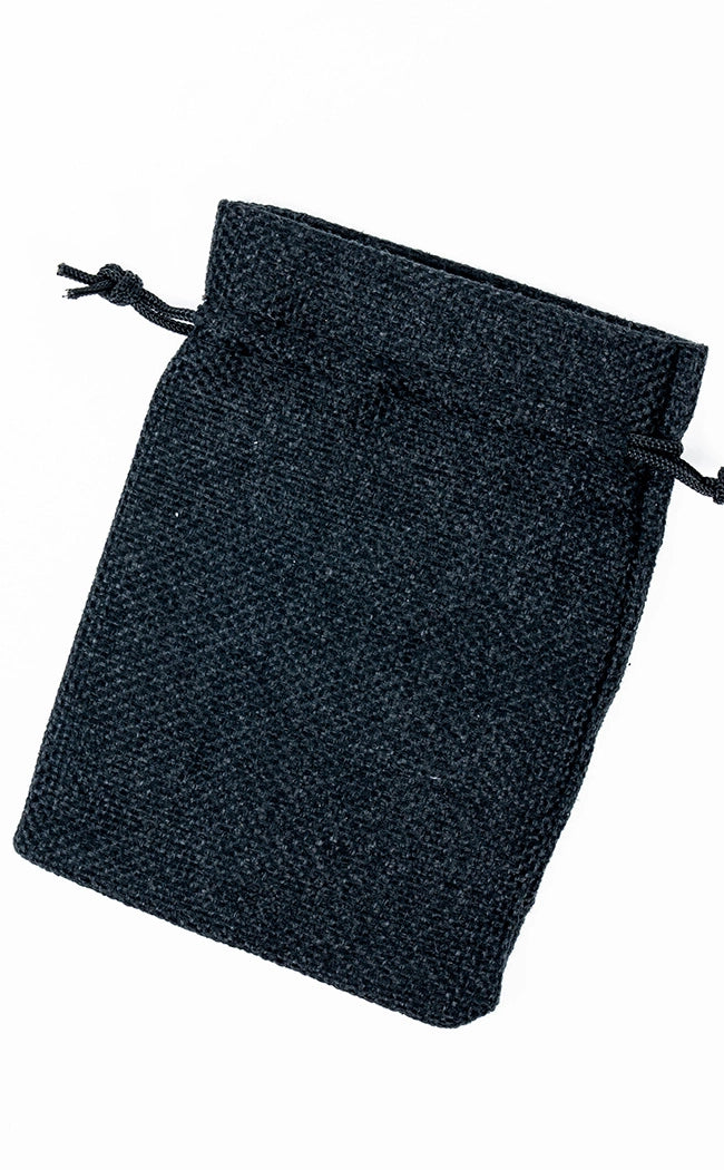Black Empty Mojo / Spell Bag | Burlap Drawstring Bag