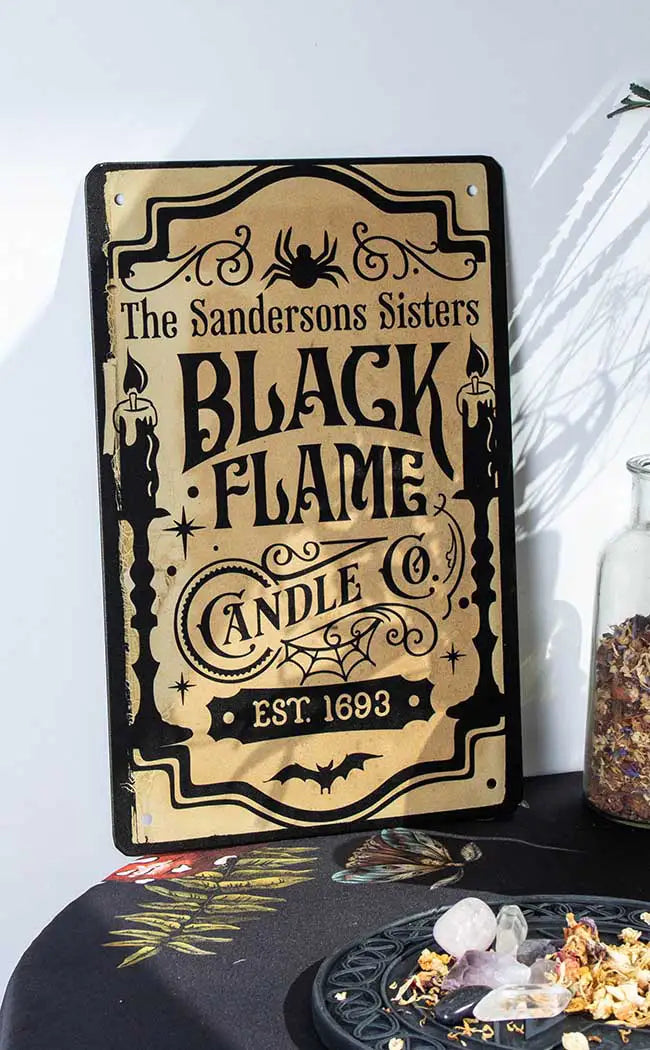 Black Flame Candle Co. Tin Sign-Drop Dead Gorgeous-Tragic Beautiful