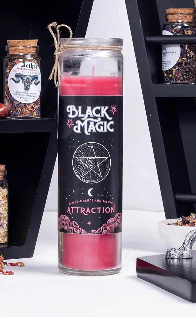 Black Magic Glass Candle | Attraction | Blood Orange & Jasmine-Candle Magic-Tragic Beautiful