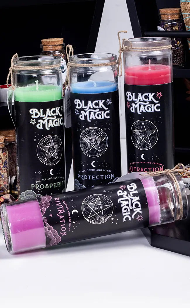 Black Magic Glass Candle | Protection | Black Opium & Myrrh-Candle Magic-Tragic Beautiful