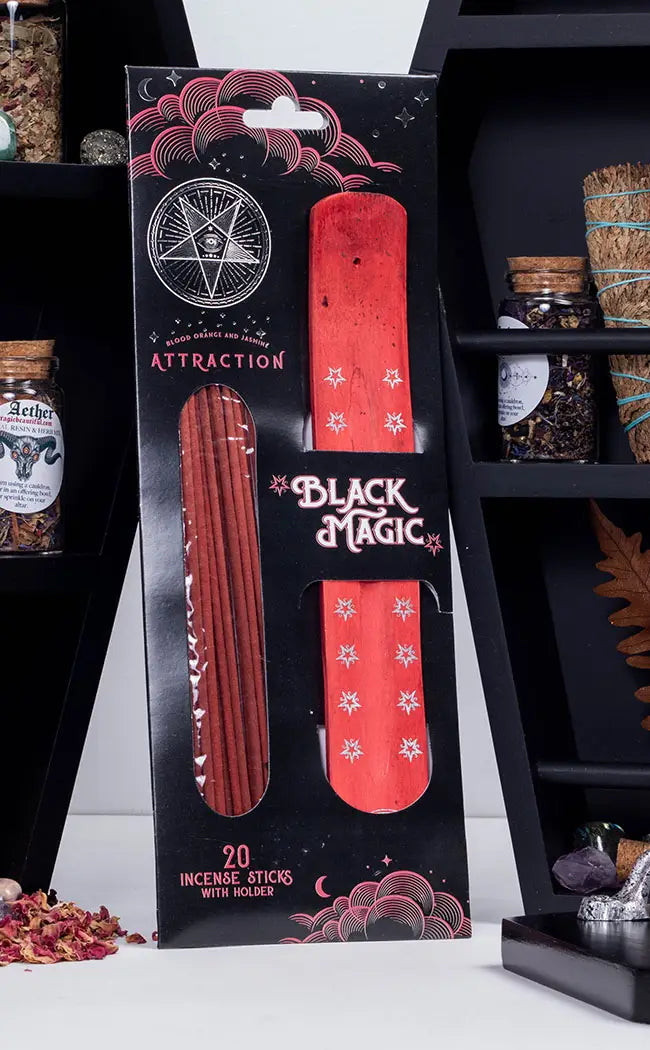 Black Magic Incense Sticks With Flat Holder-Incense-Tragic Beautiful