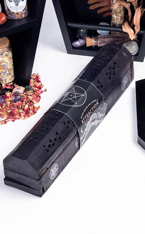 Black Magic Wooden Incense Box with Incense-Incense-Tragic Beautiful