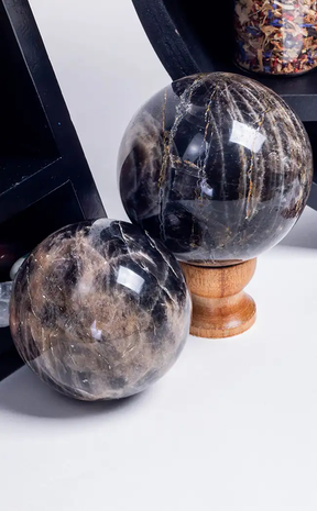 Black Moonstone Crystal Spheres-Crystals-Tragic Beautiful