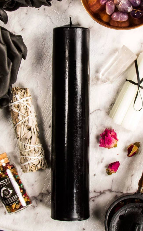 Wicca & Pagan Altar Tools | Large Black Ritual Spell Candle | Afterpay