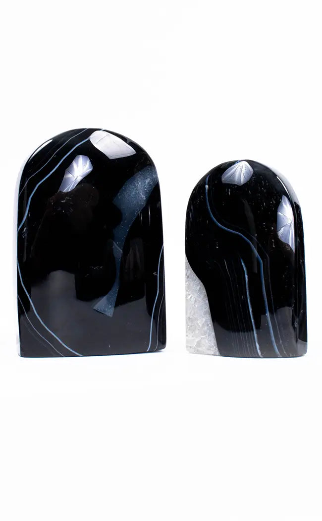 Black Striped Agate Tombstones-Crystals-Tragic Beautiful
