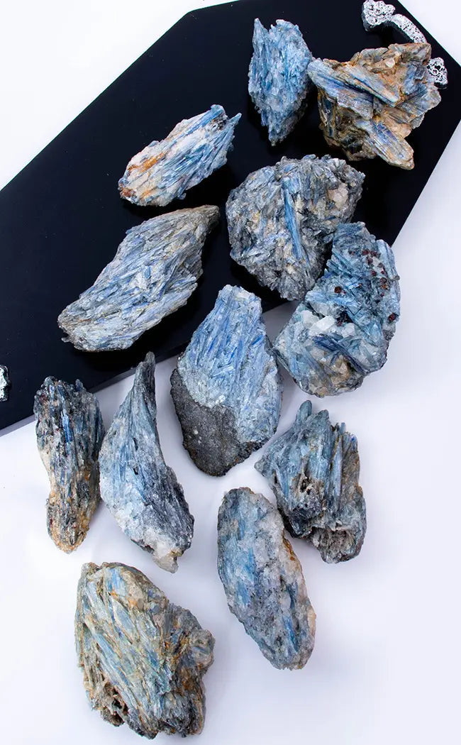 Blue Kyanite Clusters with Mica and Quartz