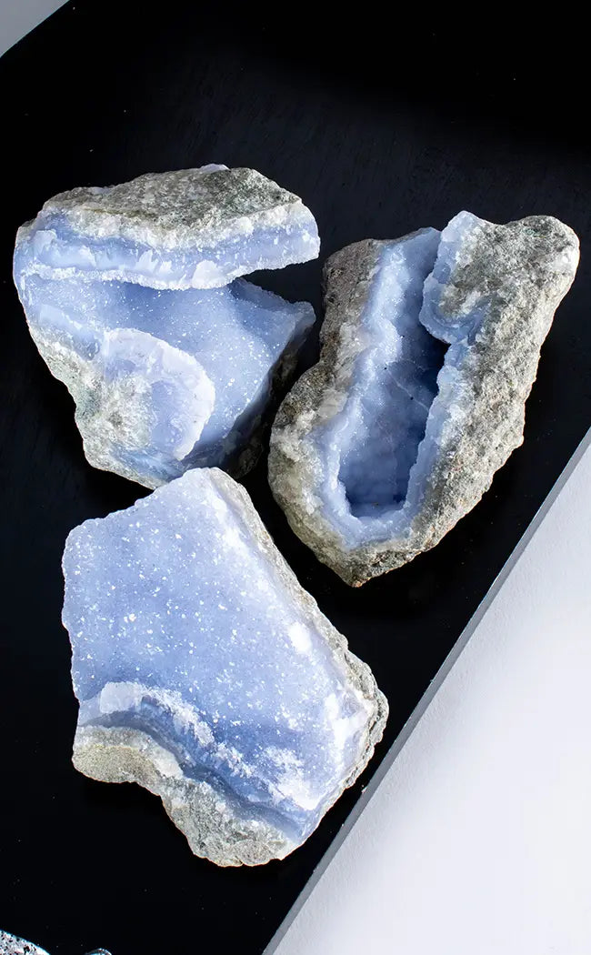 Blue Lace Agate Geode Clusters | Blue Chalcedony-Crystals-Tragic Beautiful