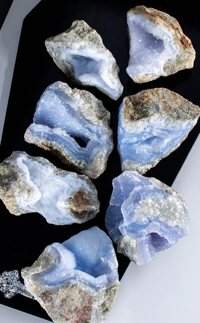 Blue Lace Agate Geode Clusters | Blue Chalcedony