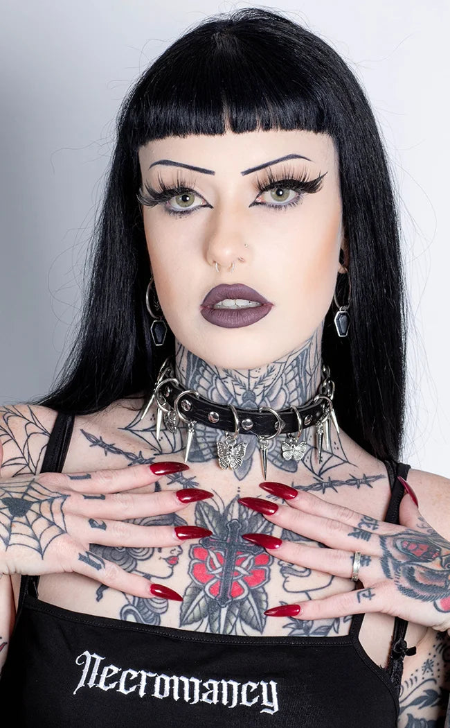 Butterfly Spike Choker Gothic Chokers Necklaces Jewellery