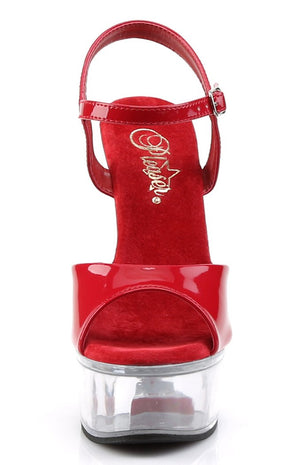 CAPTIVA-609 Red Pat/Clr Heels-Pleaser-Tragic Beautiful