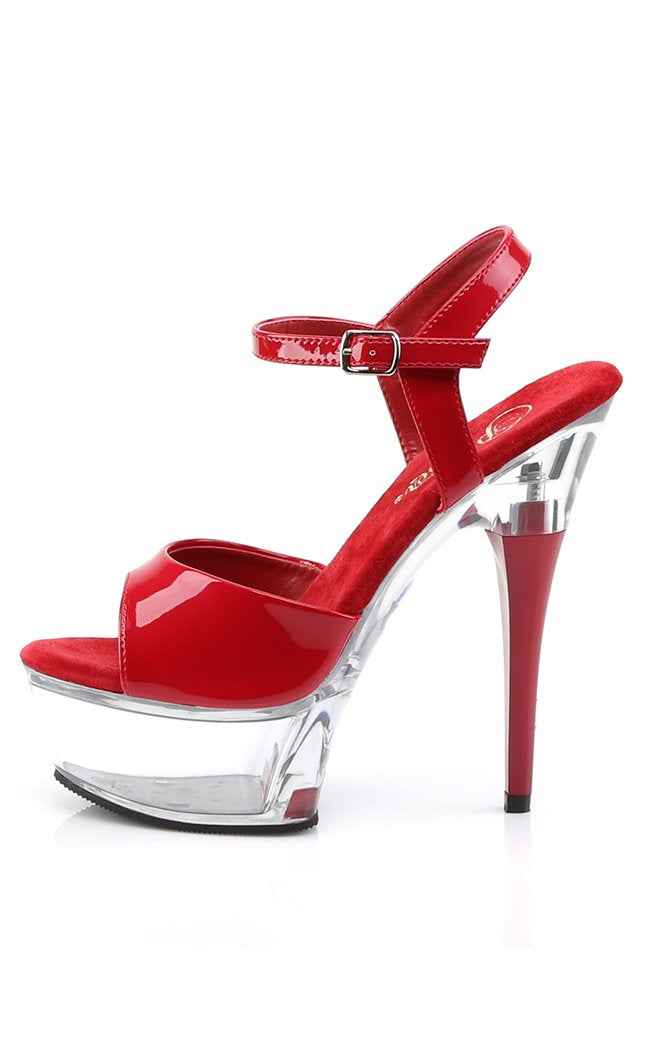 CAPTIVA-609 Red Pat/Clr Heels-Pleaser-Tragic Beautiful