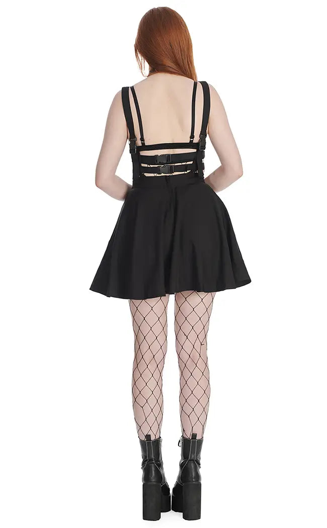 Caged Up Harness Skirt Black-Banned Apparel-Tragic Beautiful