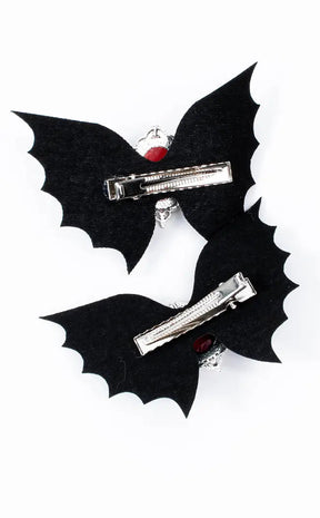 Carpe Noctem Hairclip Set | Red-Gothic Jewellery-Tragic Beautiful