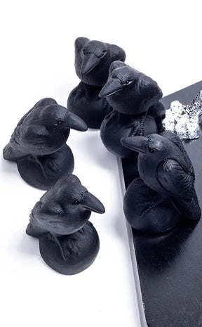 Carved Obsidian Crystal Raven-Crystals-Tragic Beautiful