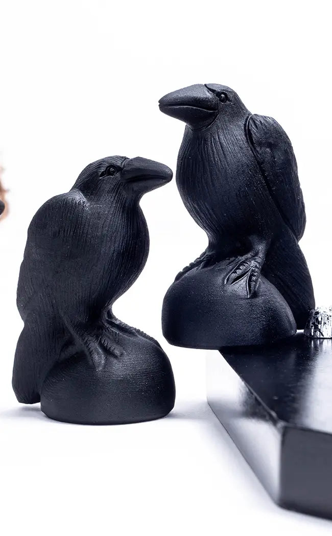 Carved Obsidian Crystal Raven-Crystals-Tragic Beautiful
