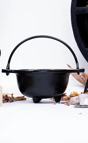 Cast Iron Cauldron with Handle-Cauldrons-Tragic Beautiful