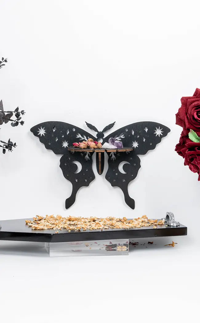 Celestial Wooden Butterfly Shelf
