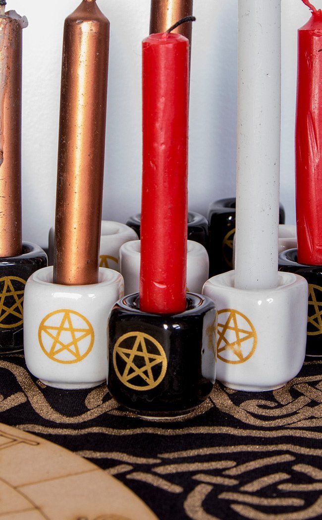 Ceramic Chime Candle Holder Set | Pentacle-Candles-Tragic Beautiful