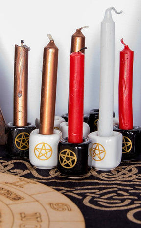 Ceramic Chime Candle Holder Set | Pentacle-Candles-Tragic Beautiful