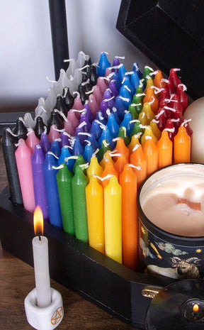 Chakra Mini Candles | 100 Pack | Unscented-Candles-Tragic Beautiful