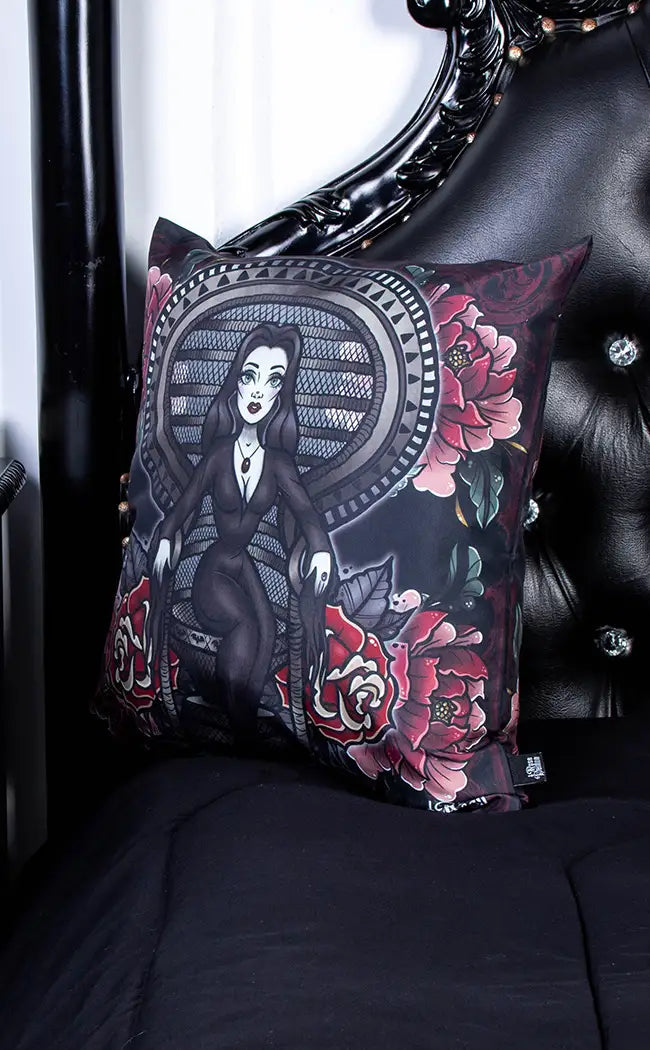 Chaos for the Fly Cushion Cover-Rose Demon-Tragic Beautiful