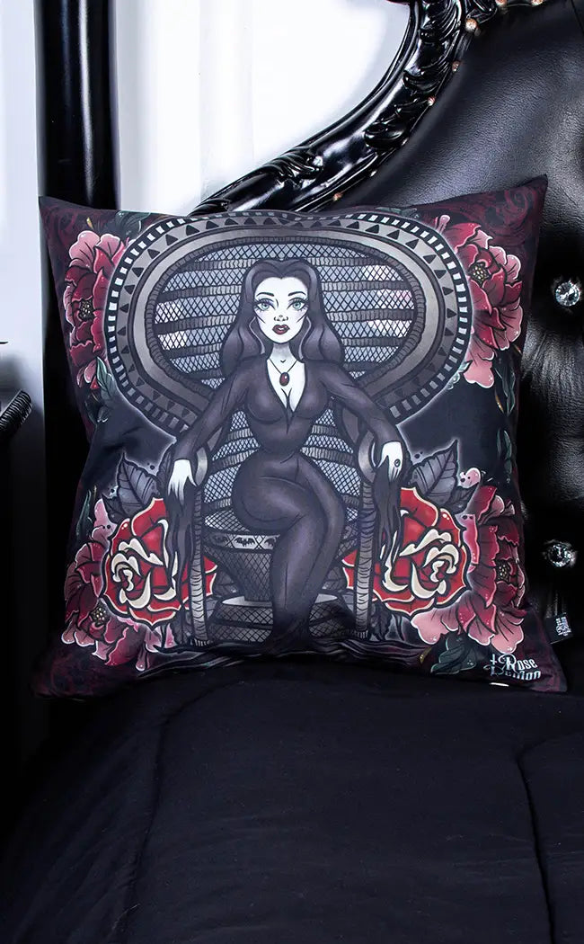 Chaos for the Fly Cushion Cover-Rose Demon-Tragic Beautiful