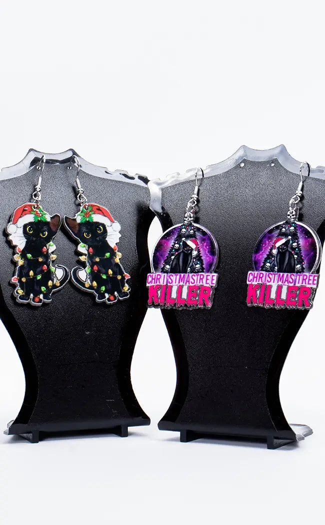 Christmas Tree Killer Earrings Set