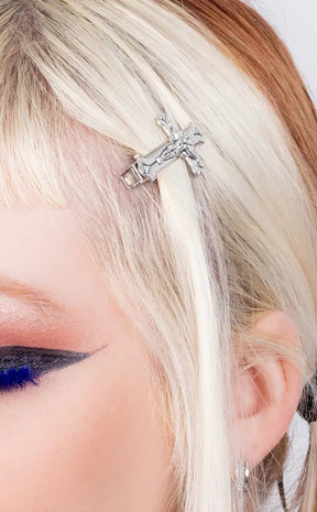 Crucifixion Hair Clip Set-Gothic Jewellery-Tragic Beautiful