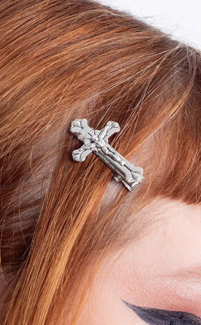Crucifixion Hair Clip Set-Gothic Jewellery-Tragic Beautiful