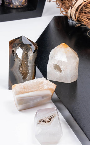 Crystal Agate Druzy Cave Towers