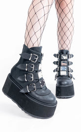 DAMNED-105 Black Matte Flatform Ankle Boots