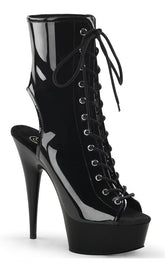 DELIGHT-1016 Black Ankle Boots-Pleaser-Tragic Beautiful