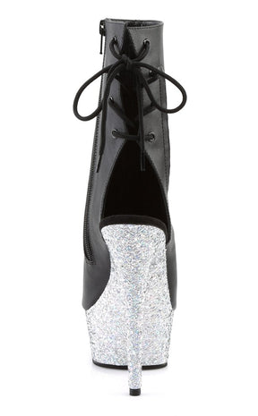 DELIGHT-1018LG Silver Multi Glitter Boots-Pleaser-Tragic Beautiful