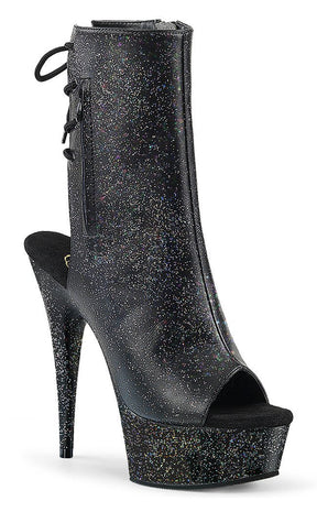 DELIGHT-1018MMG Black Faux Leather Ankle Boots-Pleaser-Tragic Beautiful