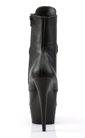 DELIGHT-1020 Black Faux Leather Ankle Boots-Pleaser-Tragic Beautiful