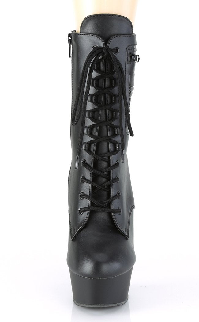 DELIGHT-1020PK Black Matte Ankle Boots-Pleaser-Tragic Beautiful