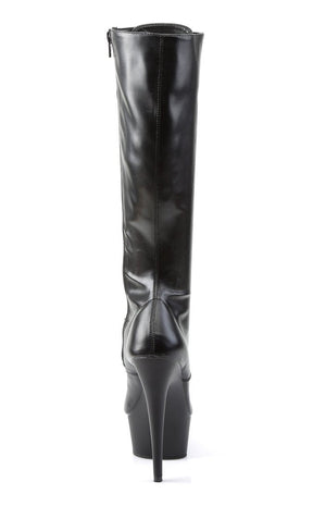 DELIGHT-2023 Black / Black Matte Knee High Boots-Pleaser-Tragic Beautiful