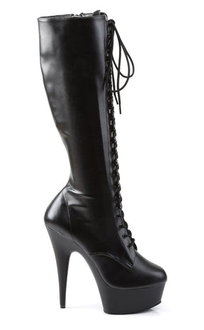 DELIGHT-2023 Black / Black Matte Knee High Boots-Pleaser-Tragic Beautiful