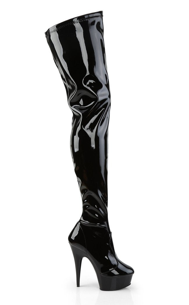 DELIGHT-4000 Black Stretch Super Long Boots-Pleaser-Tragic Beautiful