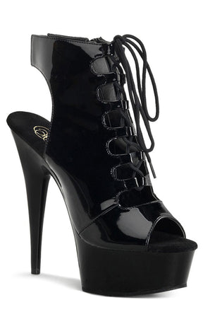 DELIGHT-600-20 Black Ankle Boots-Pleaser-Tragic Beautiful