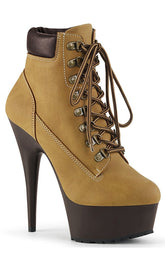 DELIGHT-600TL-02 Tan Nubuck Faux Leather Ankle Boots-Pleaser-Tragic Beautiful