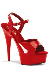 DELIGHT-609 Red Pat/Red Heels-Pleaser-Tragic Beautiful