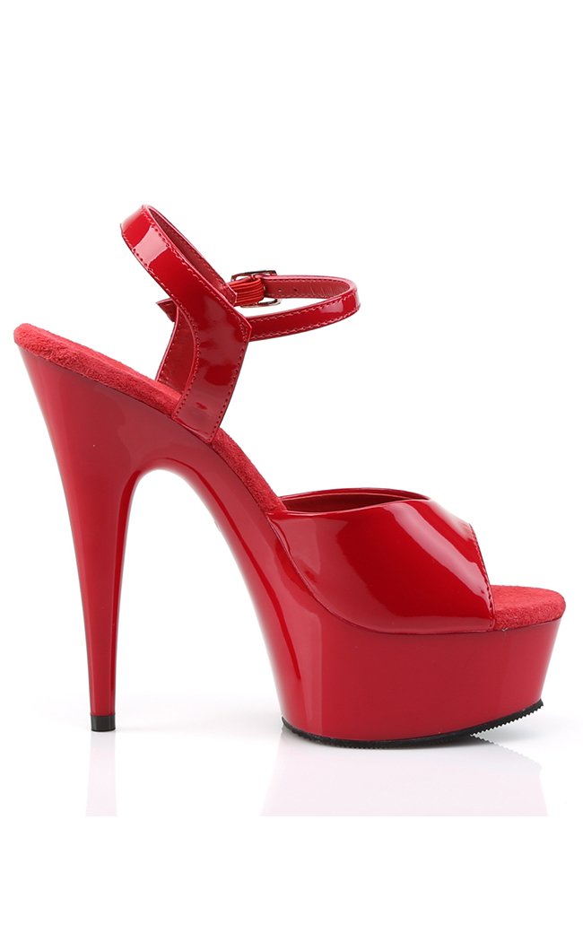 DELIGHT-609 Red Pat/Red Heels-Pleaser-Tragic Beautiful