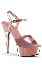 DELIGHT-609 Rose Gold Chrome Heels-Pleaser-Tragic Beautiful