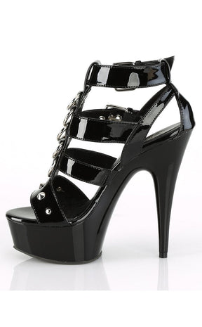 DELIGHT-658 Black Patent Heels-Pleaser-Tragic Beautiful