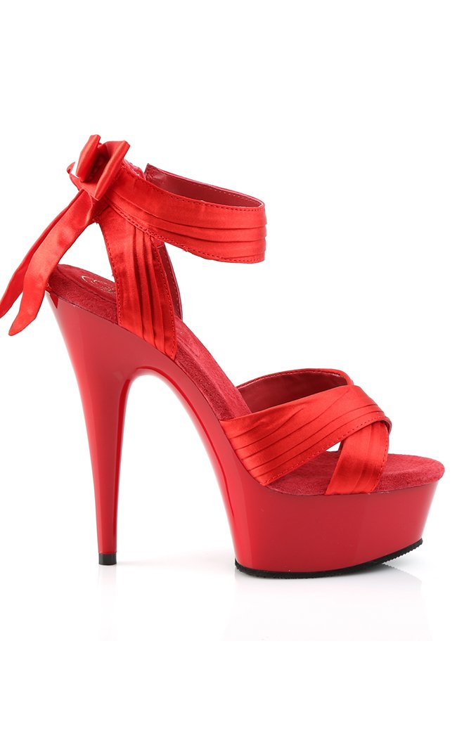 DELIGHT-668 Red Satin/Red Heels-Pleaser-Tragic Beautiful