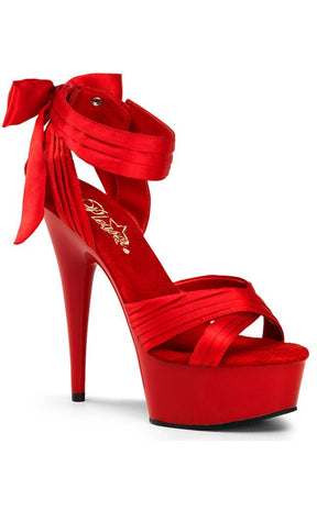 DELIGHT-668 Red Satin/Red Heels-Pleaser-Tragic Beautiful