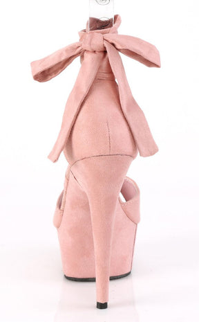 DELIGHT-679 Baby Pink Faux Suede Heels-Pleaser-Tragic Beautiful